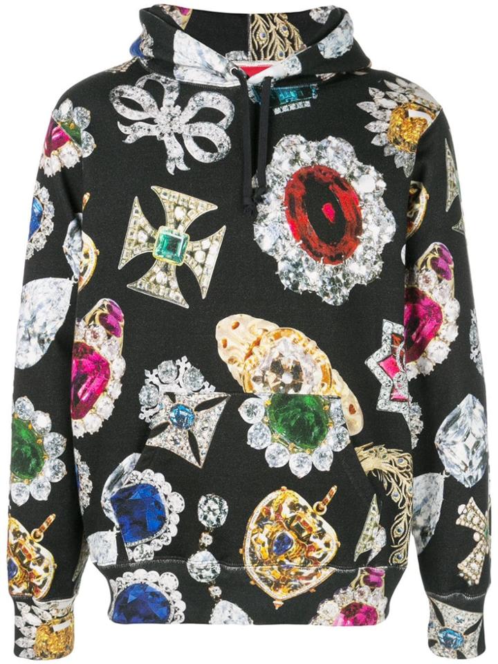 Supreme Jewel Print Hoodie - Black