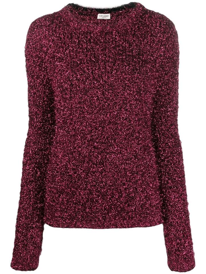 Saint Laurent Metallic Textured Jumper