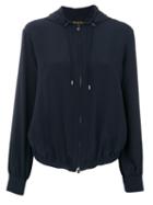 Loro Piana - Hooded Crepe Jacket - Women - Silk - 40, Blue, Silk
