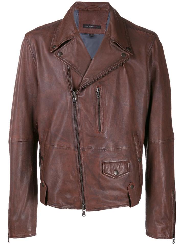 John Varvatos Sammy Biker Jacket - Brown