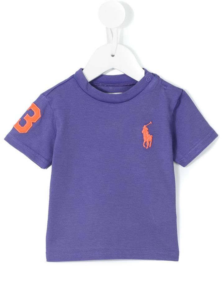 Ralph Lauren Kids - Logo Embroidered T-shirt - Kids - Cotton - 18 Mth, Blue