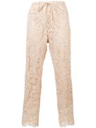 Twin-set Floral Crochet Trousers - Neutrals