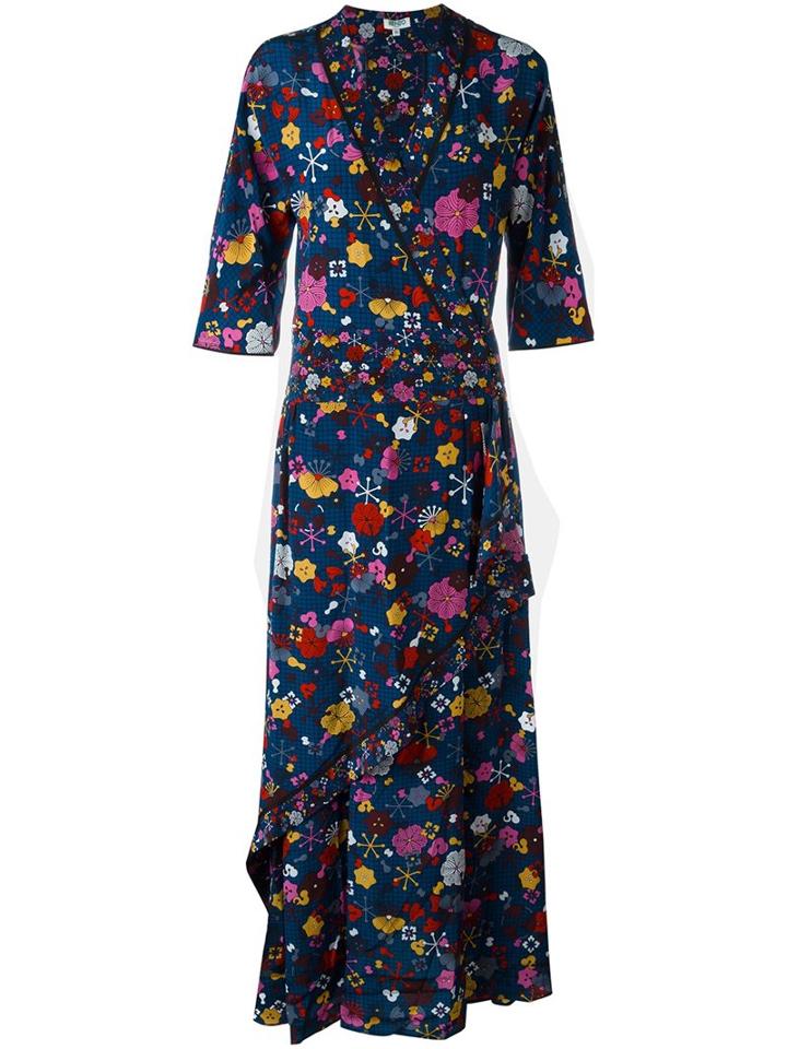 Kenzo 'tanami' Maxi Dress, Women's, Size: 38, Black, Silk