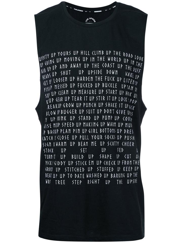 The Upside - Logo Print Sleeveless Top - Men - Cotton/polyester - Xxl, Black