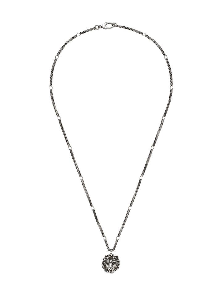 Gucci Necklace With Lion Head Pendant - Metallic