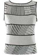 Issey Miyake Striped Sleeveless Top - White