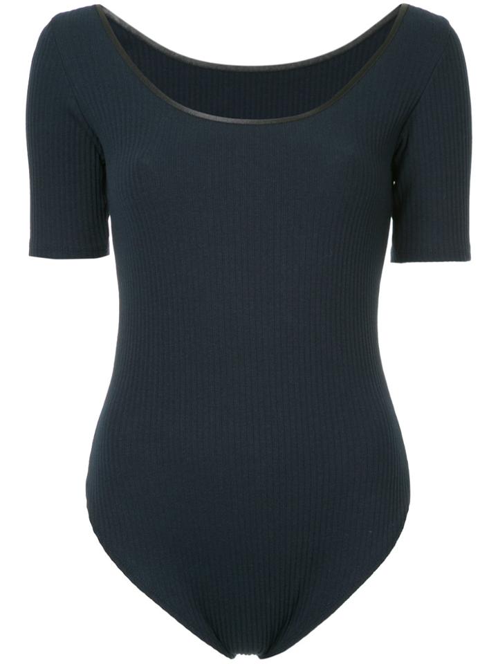 Cityshop Ribbed Short-sleeved Body - Blue