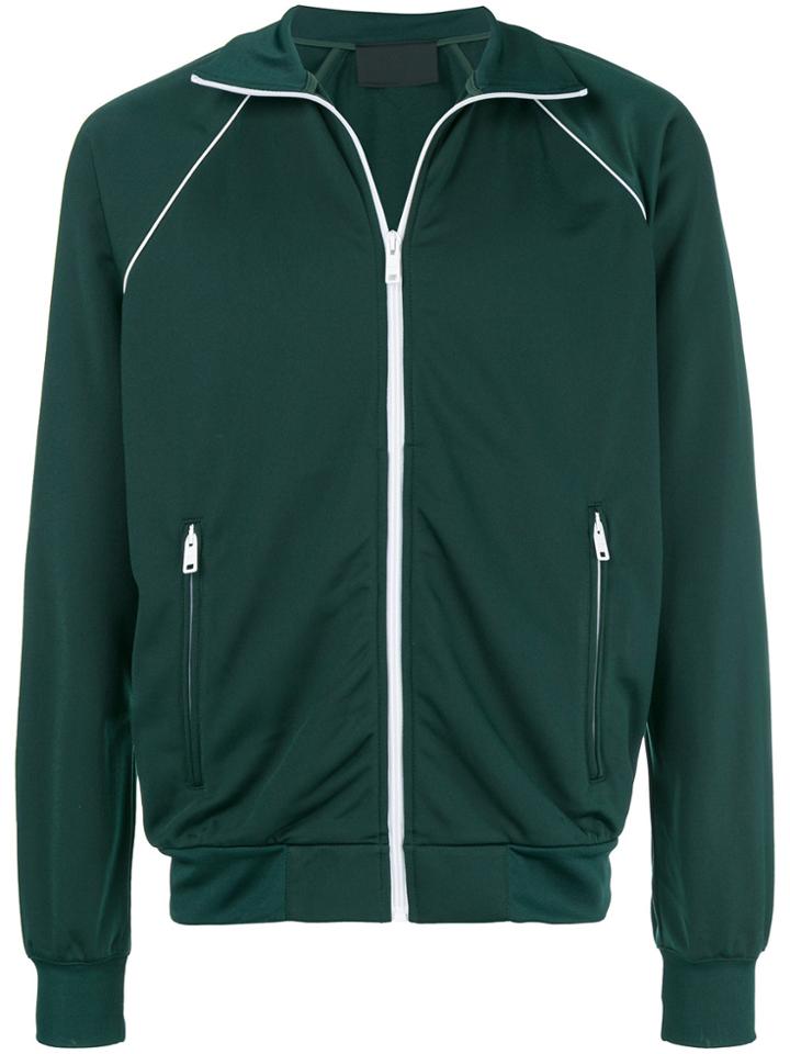 Prada Contrast Trim Bomber Jacket - Green