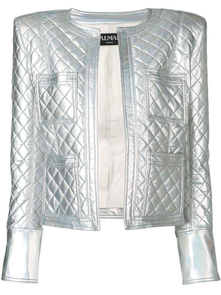 Balmain Embossed Surface Jacket - Silver