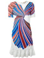 Emilio Pucci - Ruffle Trim Shift Dress - Women - Silk/spandex/elastane/viscose - 44, Women's, White, Silk/spandex/elastane/viscose