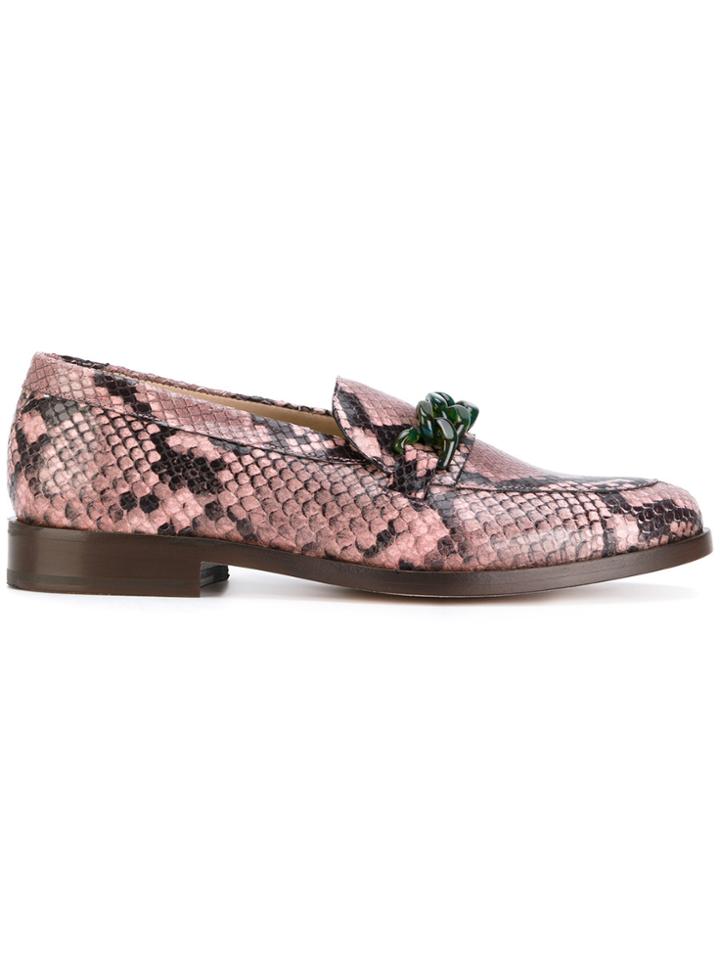 Ps By Paul Smith Snakeskin Effect Loafers - Pink & Purple