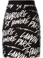 Lanvin Logo Mini Skirt, Women's, Size: 38, Black, Silk/cotton/polyamide/viscose