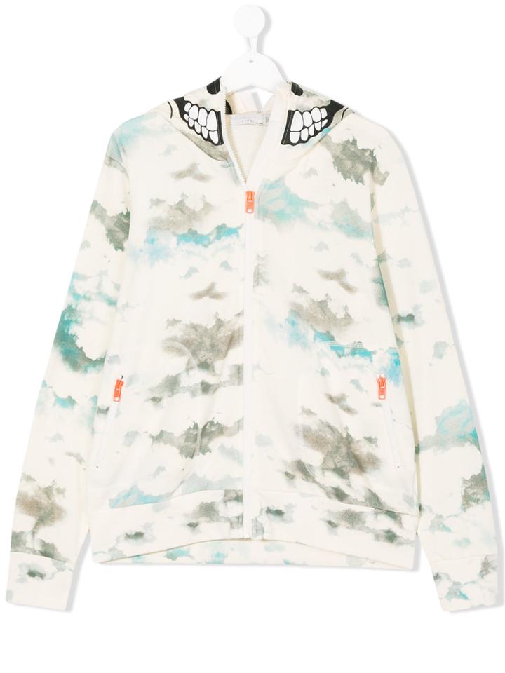 Stella Mccartney Kids Biz Clouds Zipped Hoodie - White