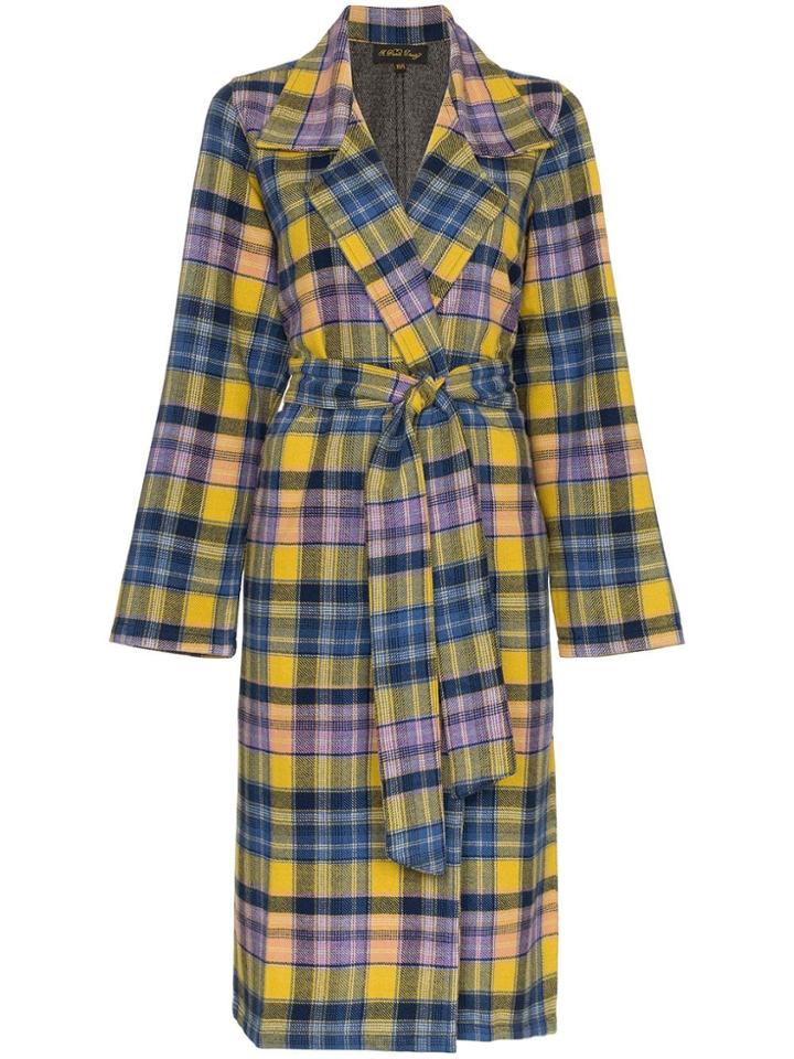 A Peace Treaty Checked Clarke Merino Wool Coat - Blue
