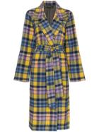 A Peace Treaty Checked Clarke Merino Wool Coat - Blue