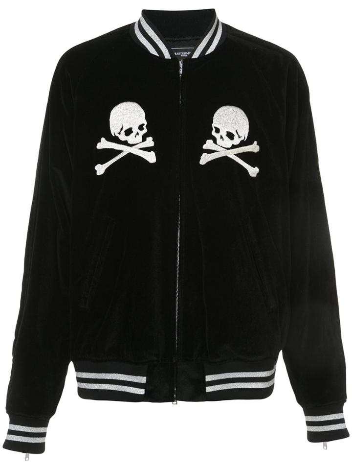 Mastermind Japan Embroidered Skull Bomber Jacket - Black