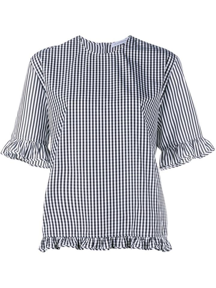 J.w.anderson Checked Blouse, Women's, Size: 12, Black, Cotton