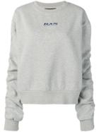 Han Kj0benhavn Gathered Sleeve Logo Sweatshirt - Grey