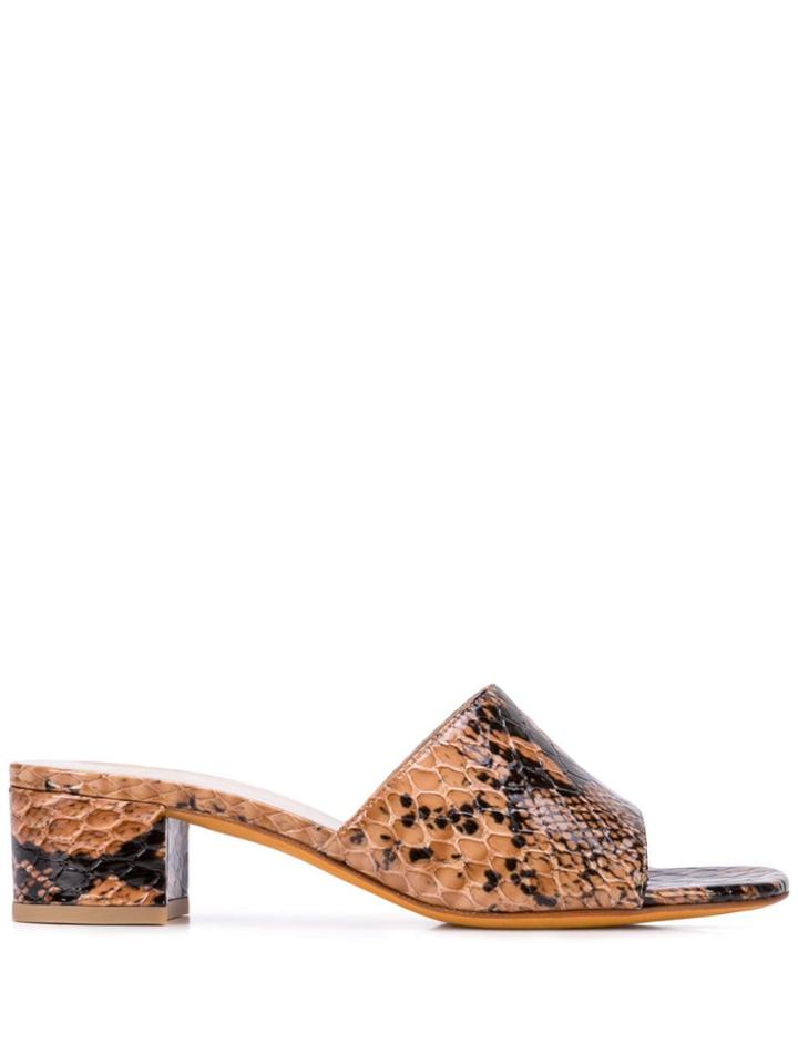 Maryam Nassir Zadeh Snakeskin Effect Sandals - Brown
