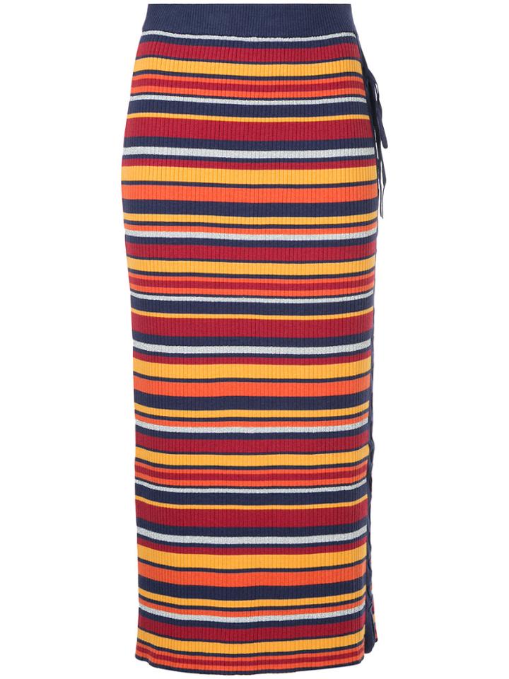 Hysteric Glamour Striped Lace-up Knitted Skirt - Multicolour