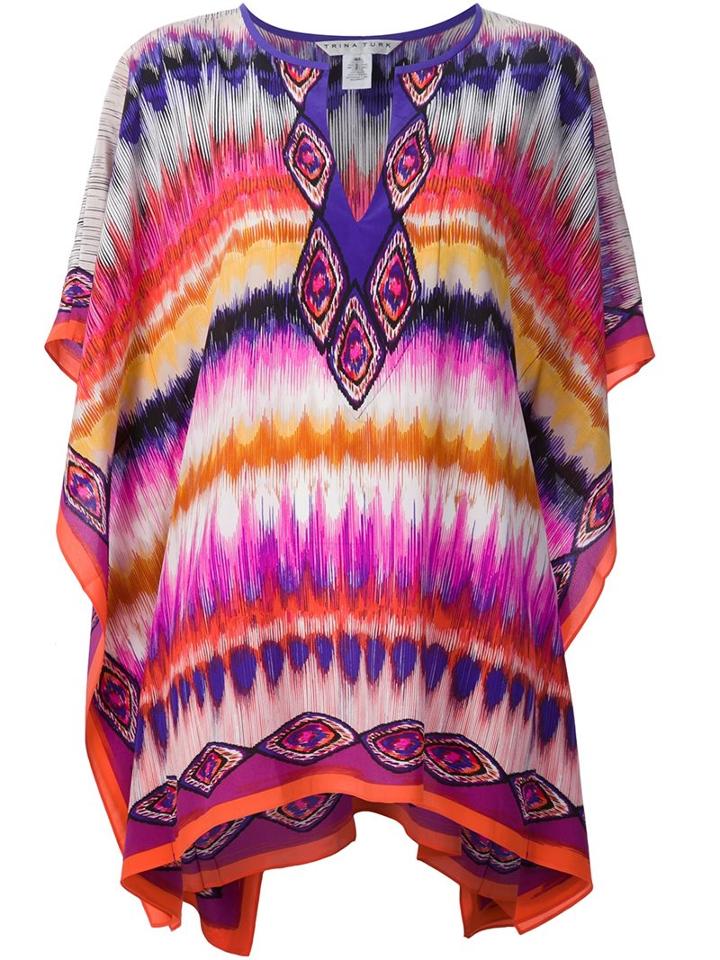 Trina Turk Embroidered Kaftan, Women's, Size: Xs/s, Pink/purple, Silk