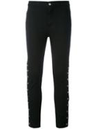 Iro - Button Detail Cropped Trousers - Women - Cotton/spandex/elastane - 26, Black, Cotton/spandex/elastane