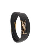 Saint Laurent Monogram Wrap Bracelet - Black
