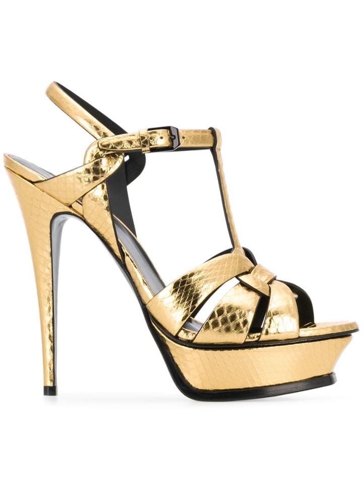 Saint Laurent Tribute 135 Sandals - Metallic