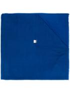 Faliero Sarti Fine Knit Frayed Edge Scarf - Blue