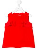 Simonetta Ruffled Tank Top, Girl's, Size: 12 Yrs, Red