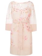 Twin-set Blossom Print Shift Dress - Neutrals