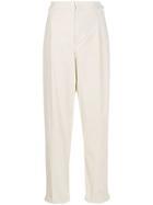 Closed High Waisted Corduroy Trousers - White
