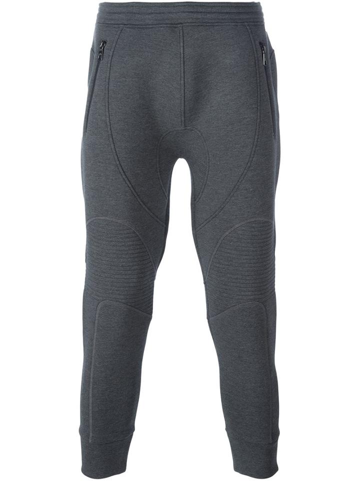 Neil Barrett Biker Track Pants, Men's, Size: Small, Grey, Viscose/spandex/elastane/lyocell/cotton