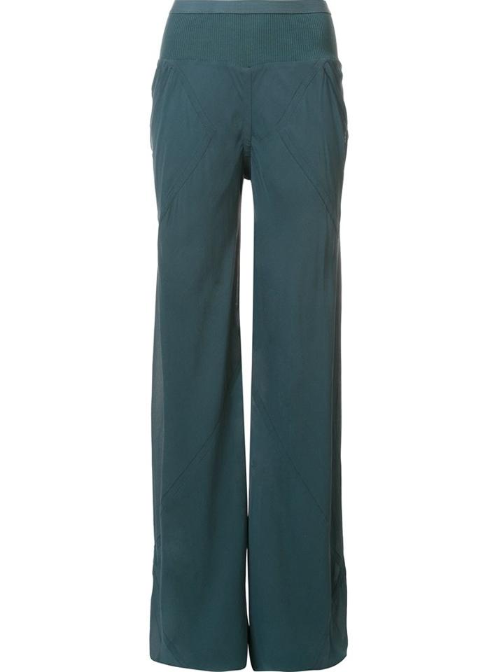 Rick Owens Wide Leg Trousers, Women's, Size: 42, Blue, Viscose Crepe/silk