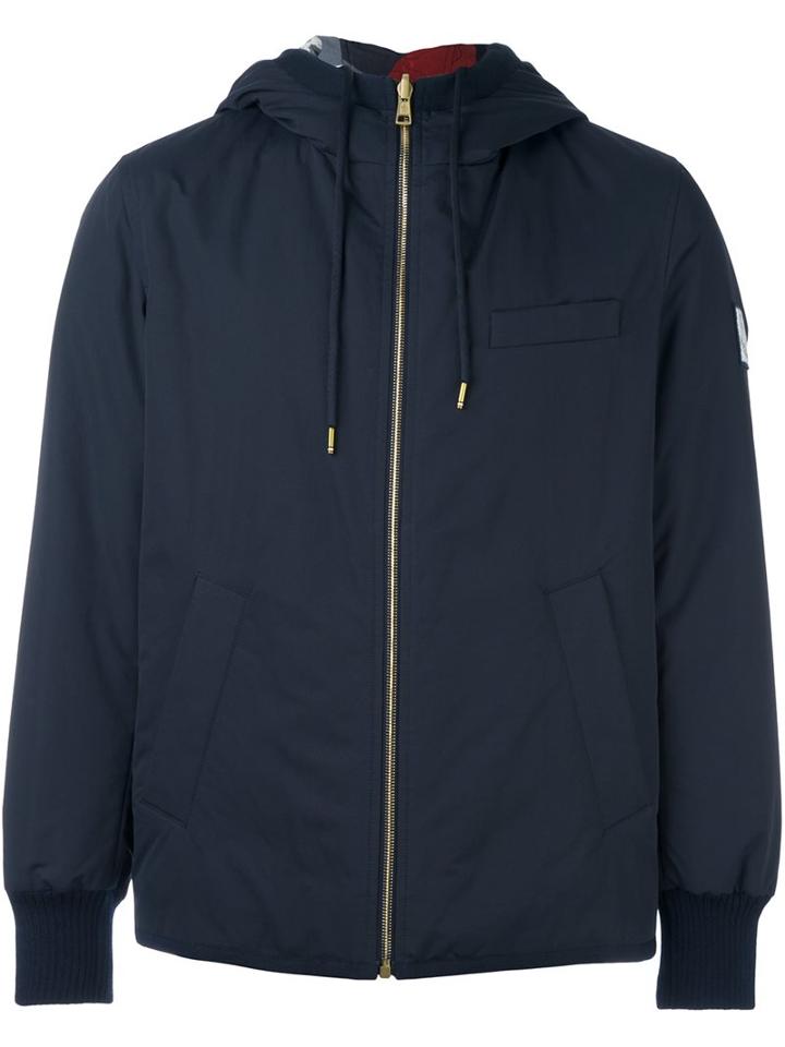 Moncler Gamme Bleu Reversible Hooded Jacket, Men's, Size: 5, Blue, Polyamide/cotton/feather Down/nylon