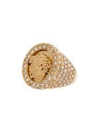 Versace Embellished Crystal Medusa Ring - Metallic