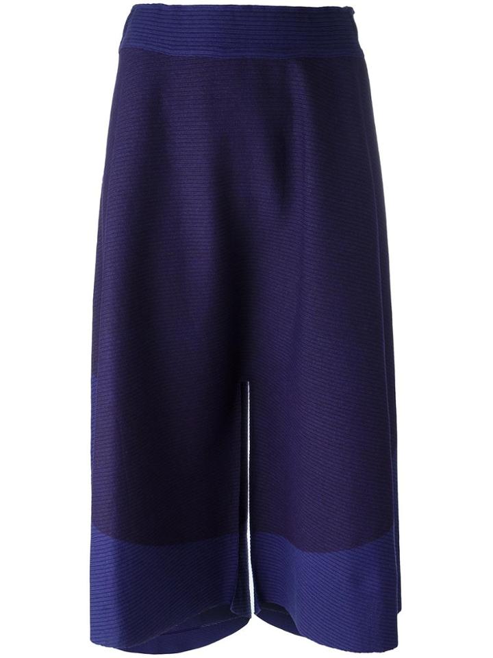 Issey Miyake Elasticated Waistband Cropped Trousers - Pink & Purple