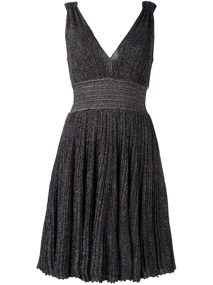 Missoni Shimmer V-neck Dress, Women's, Size: 40, Black, Cupro/polyester/rayon/spandex/elastane