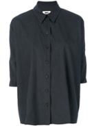 Mm6 Maison Margiela - Boxy Button Down Shirt - Women - Polyamide/polyester - 44, Black, Polyamide/polyester