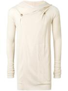 Rick Owens Wrap Front Hooded Cardigan - Nude & Neutrals