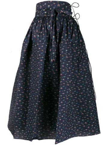 Horror Vacui Goldilocks Floral Print Skirt - Blue
