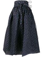 Horror Vacui Goldilocks Floral Print Skirt - Blue