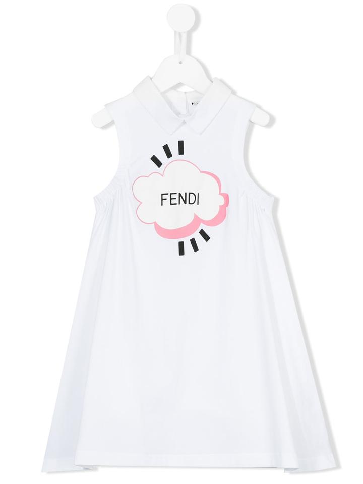 Fendi Kids Logo Print Dress, Girl's, Size: 8 Yrs, Red