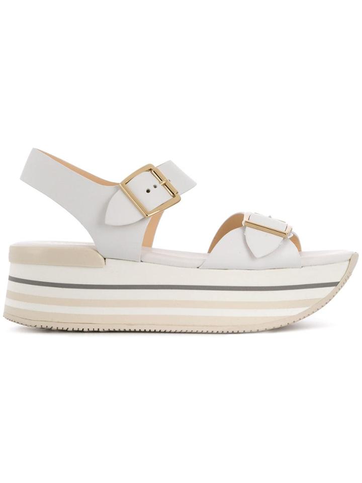 Hogan H294 Platform Sandals - White