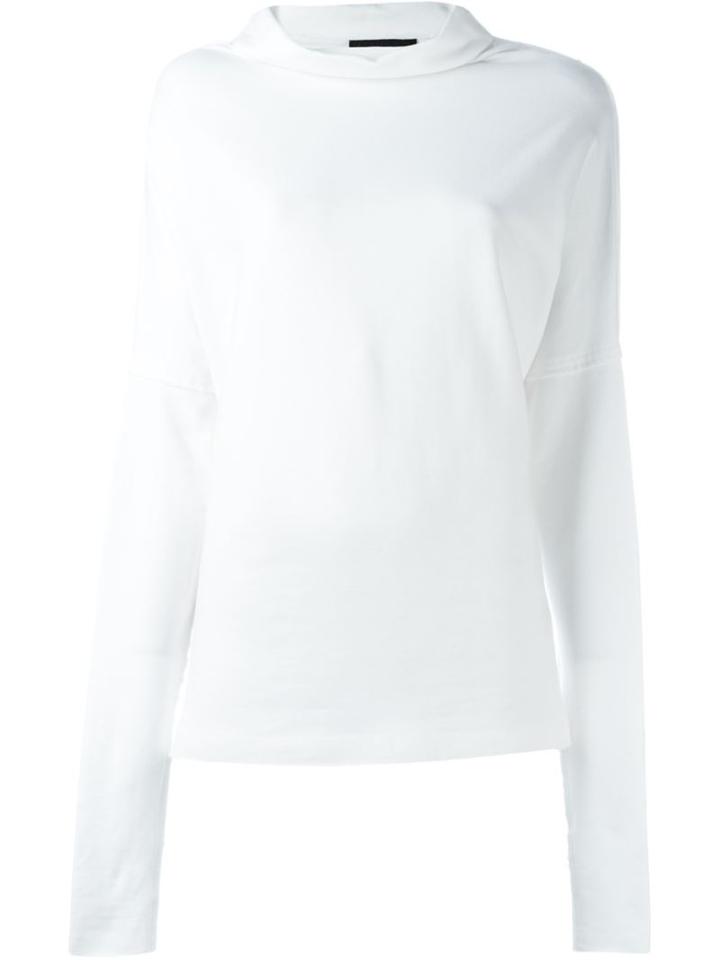 Norma Kamali Wide Roll Neck Jumper, Women's, Size: Xs, White, Cotton/spandex/elastane