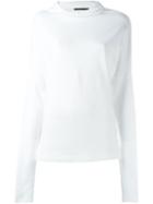 Norma Kamali Wide Roll Neck Jumper, Women's, Size: Xs, White, Cotton/spandex/elastane