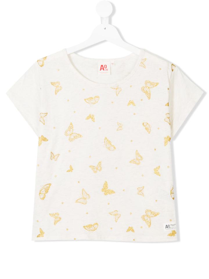 American Outfitters Kids Teen Butterfly Print T-shirt - Nude &