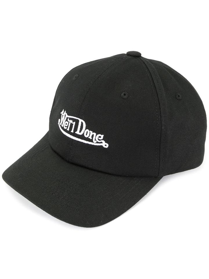 We11done Logo Embroidered Baseball Cap - Black