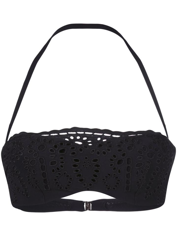 Ermanno Scervino - Lace Bandeau Bikini Top - Women - Nylon/spandex/elastane - I, Black, Nylon/spandex/elastane