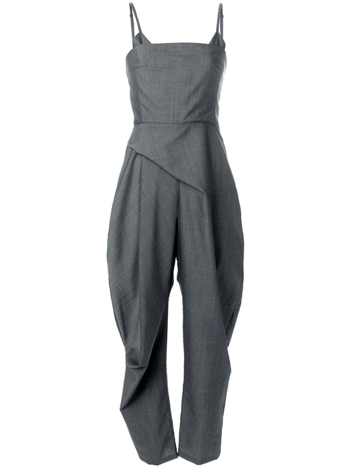 Chalayan Asymmetric Drape Jumpsuit - Grey